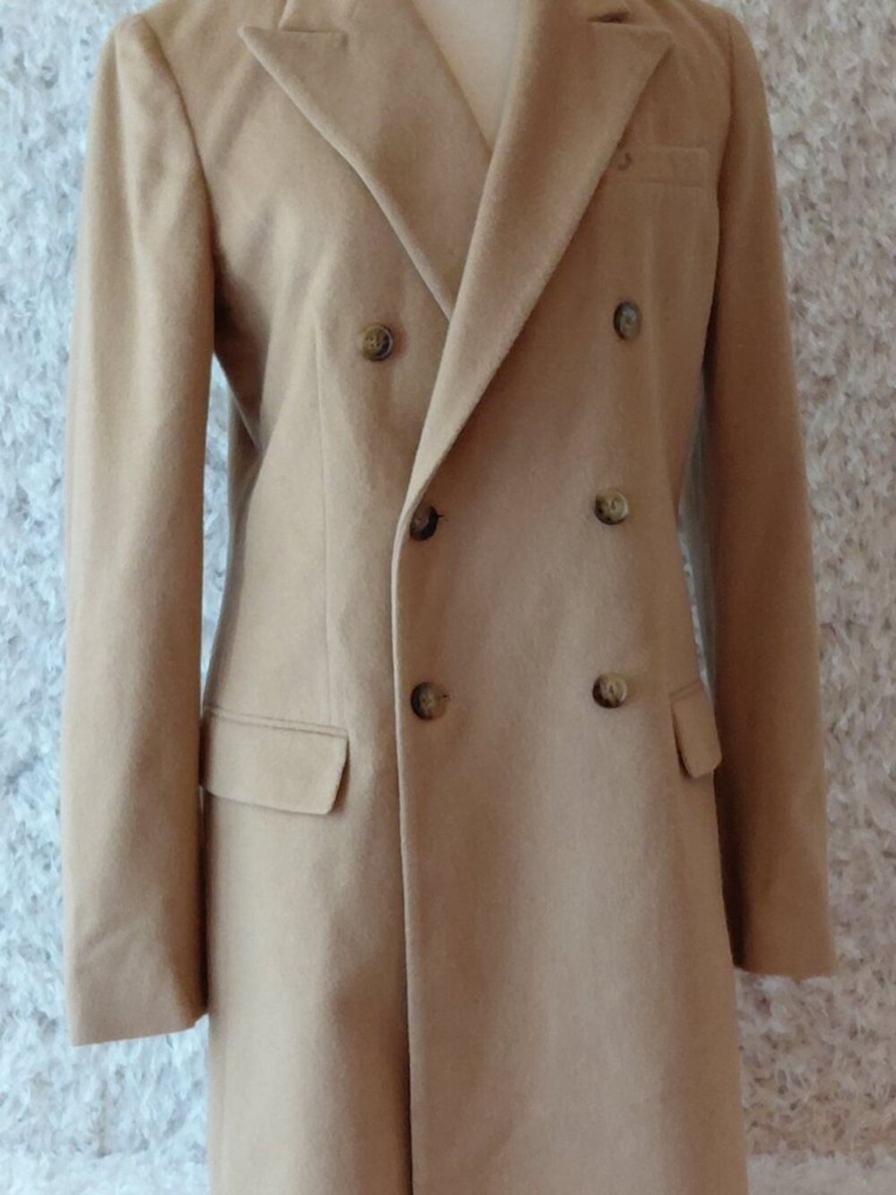 Polo Ralph Lauren & Co. 100% Camel Hair Double-Breasted Coat Size 6 NWT Made In